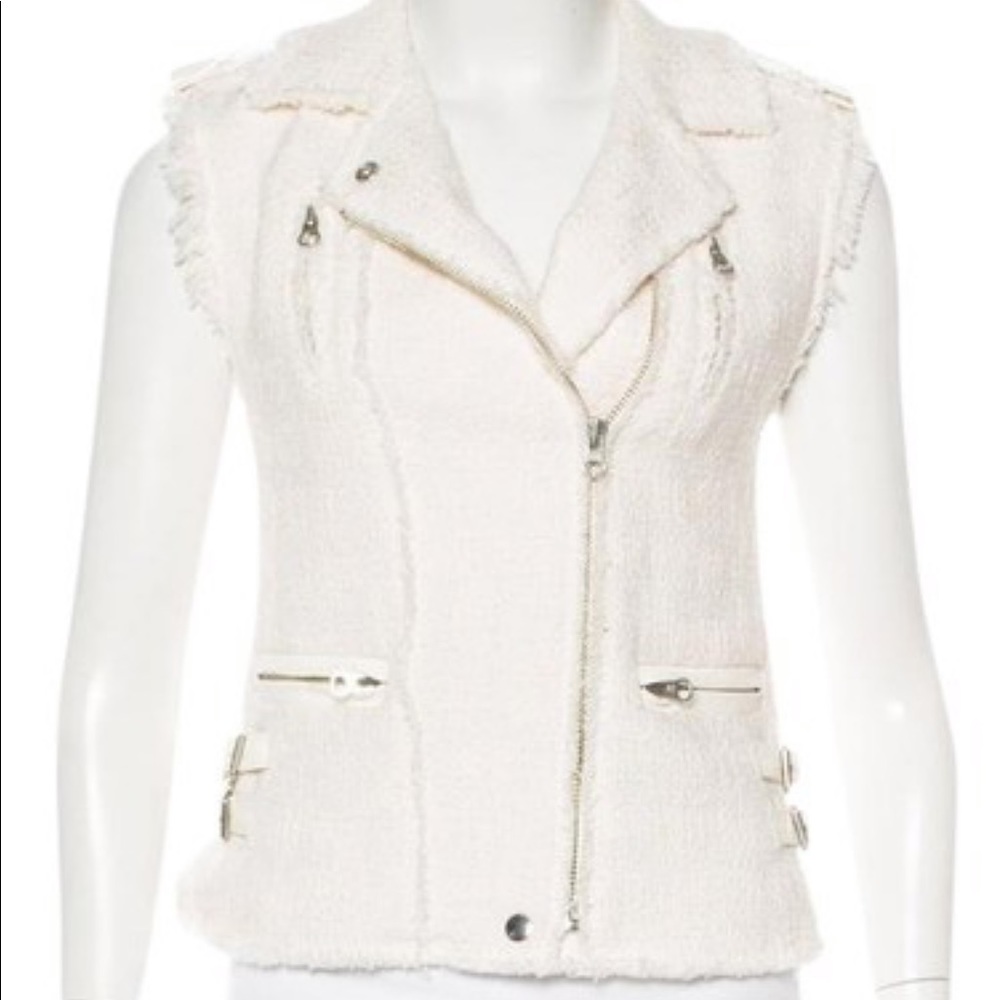 Rebecca Taylor Tweed and Leather Vest